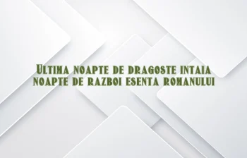 Ultima noapte de dragoste intaia noapte de razboi esenta romanului